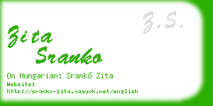 zita sranko business card