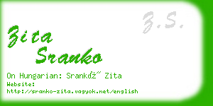 zita sranko business card